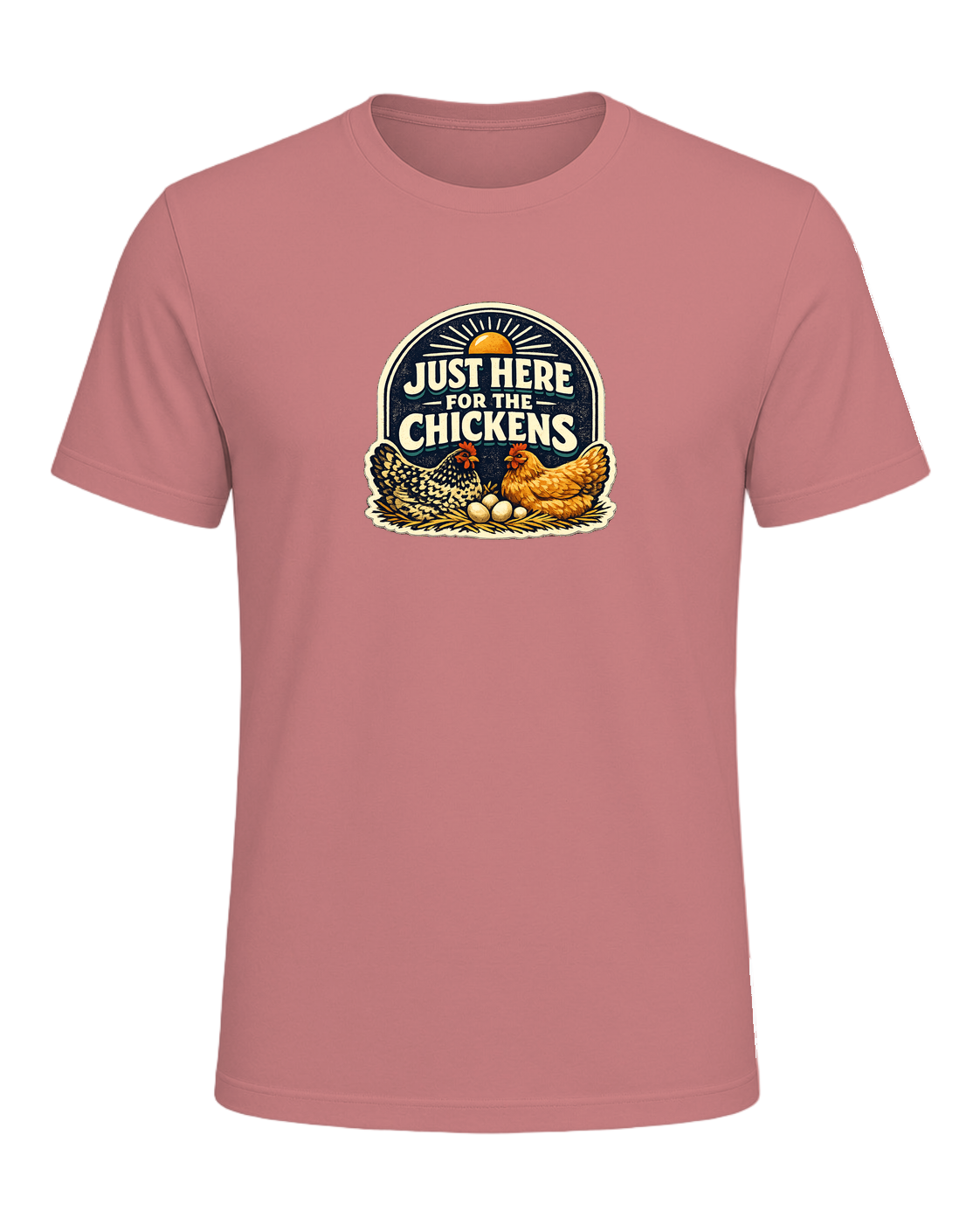Just Here For The Chickens Tee — Heather Mauve