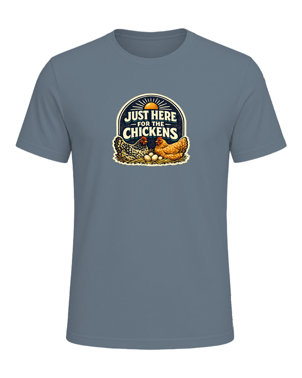 Just Here For The Chickens Tee — Heather Slate