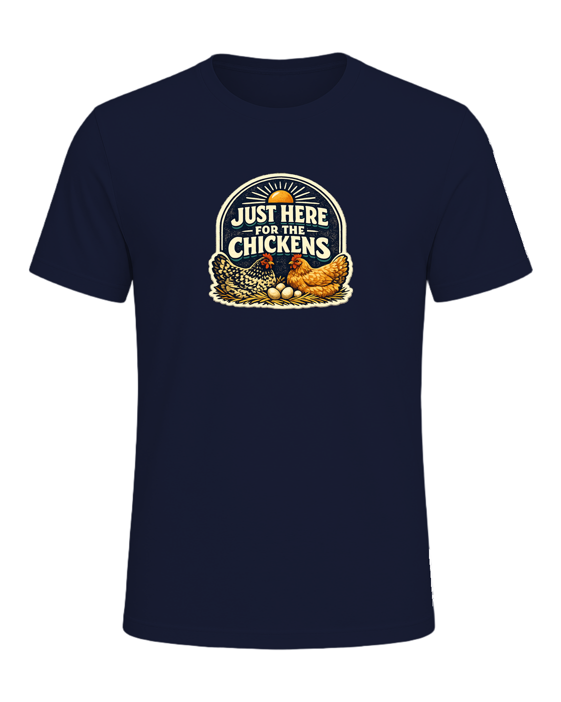 Just Here For The Chickens Tee — Navy