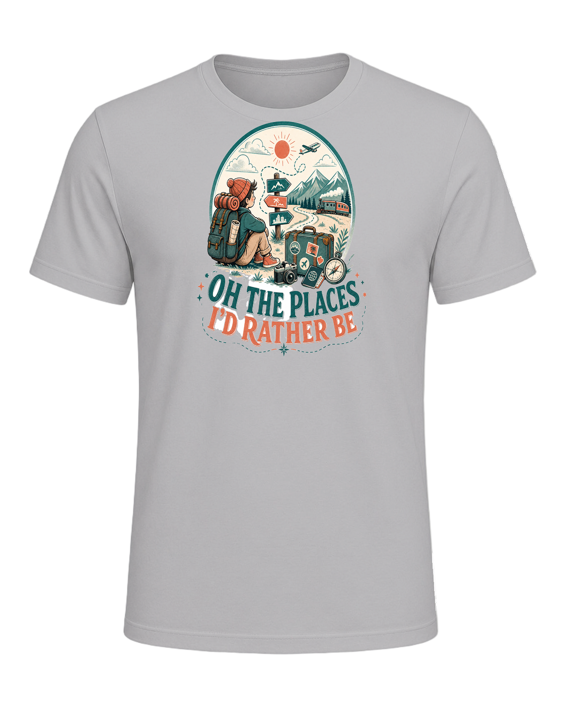 OH THE PLACES I'D RATHER BE — Athletic Heather