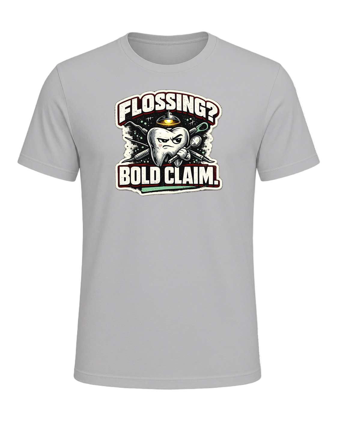 Flossing? Bold Claim. Tee — Athletic Heather