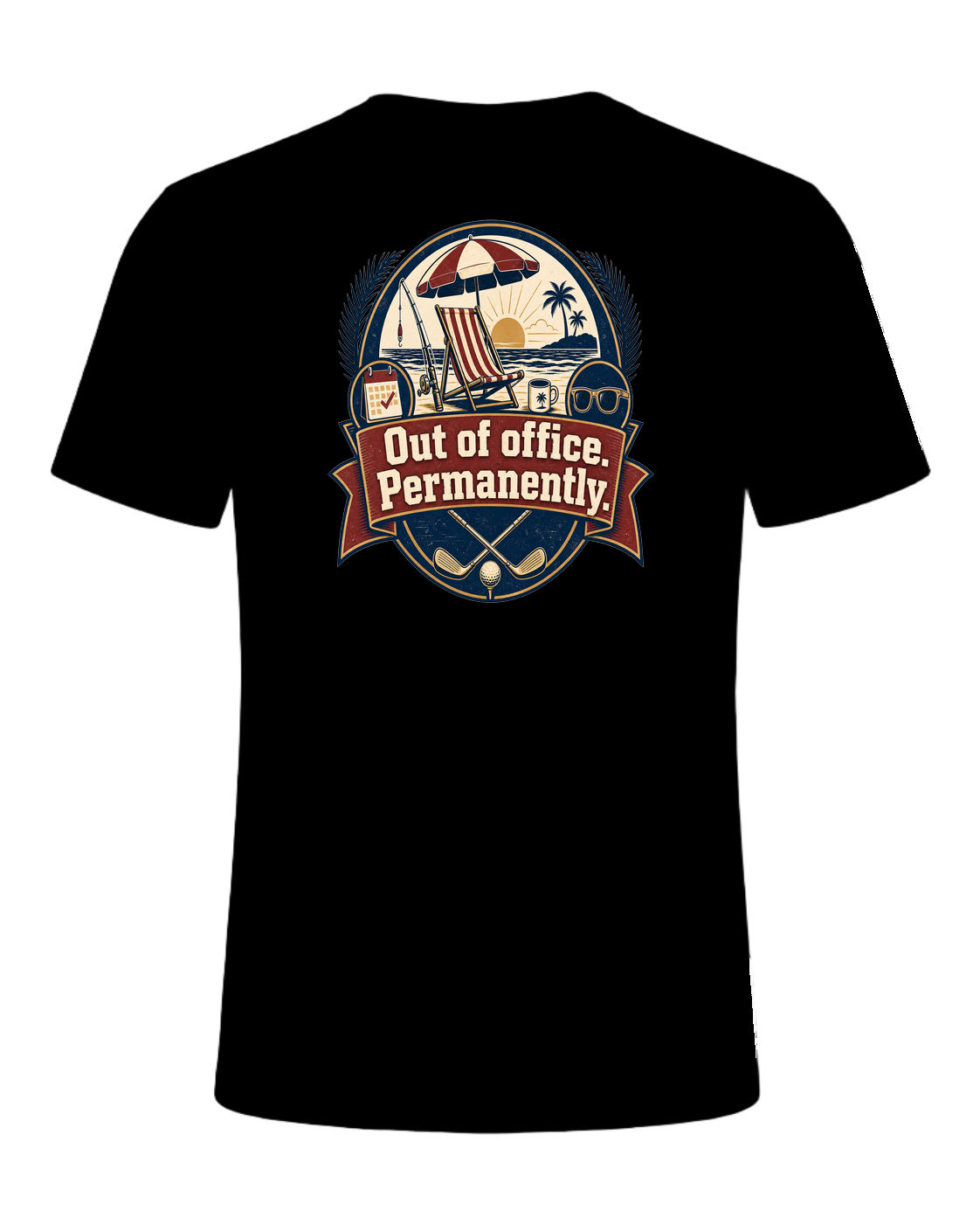 Out of office. Permanently. — Black