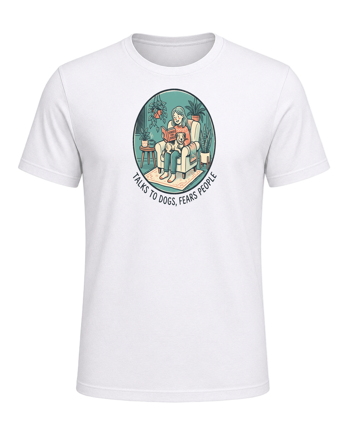 Talks to dogs, fears people — White