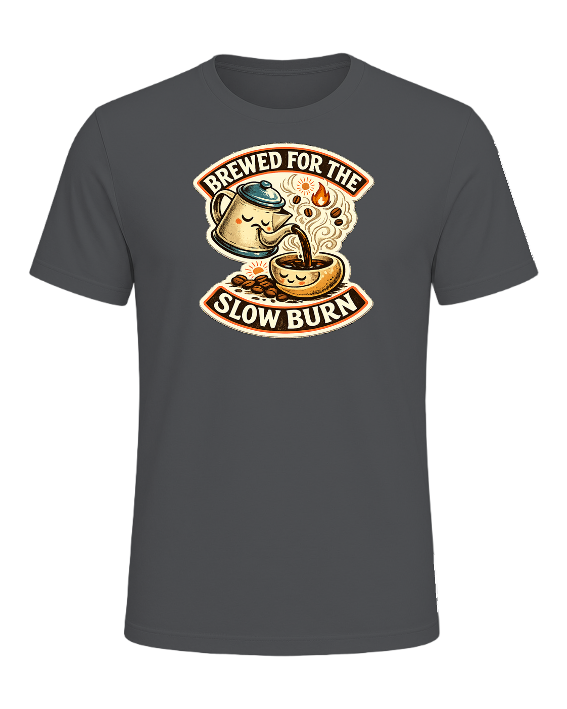 Brewed For The Slow Burn Tee — Asphalt