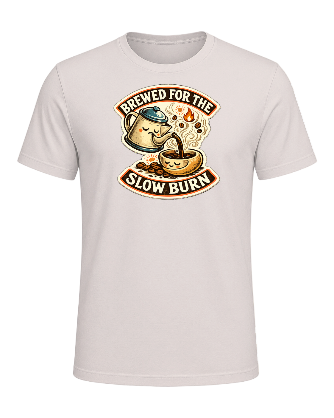 Brewed For The Slow Burn Tee — Heather Dust