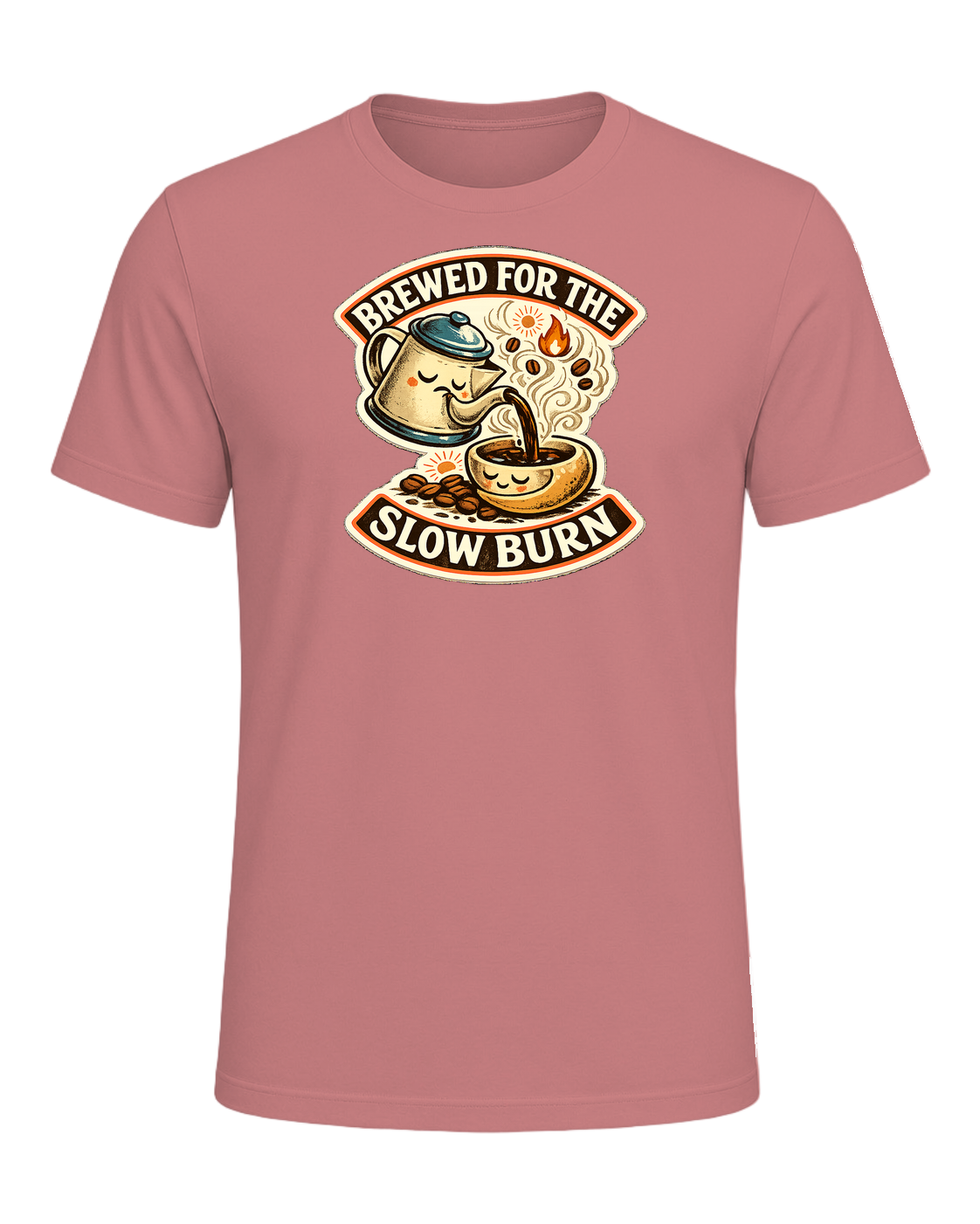 Brewed For The Slow Burn Tee — Heather Mauve