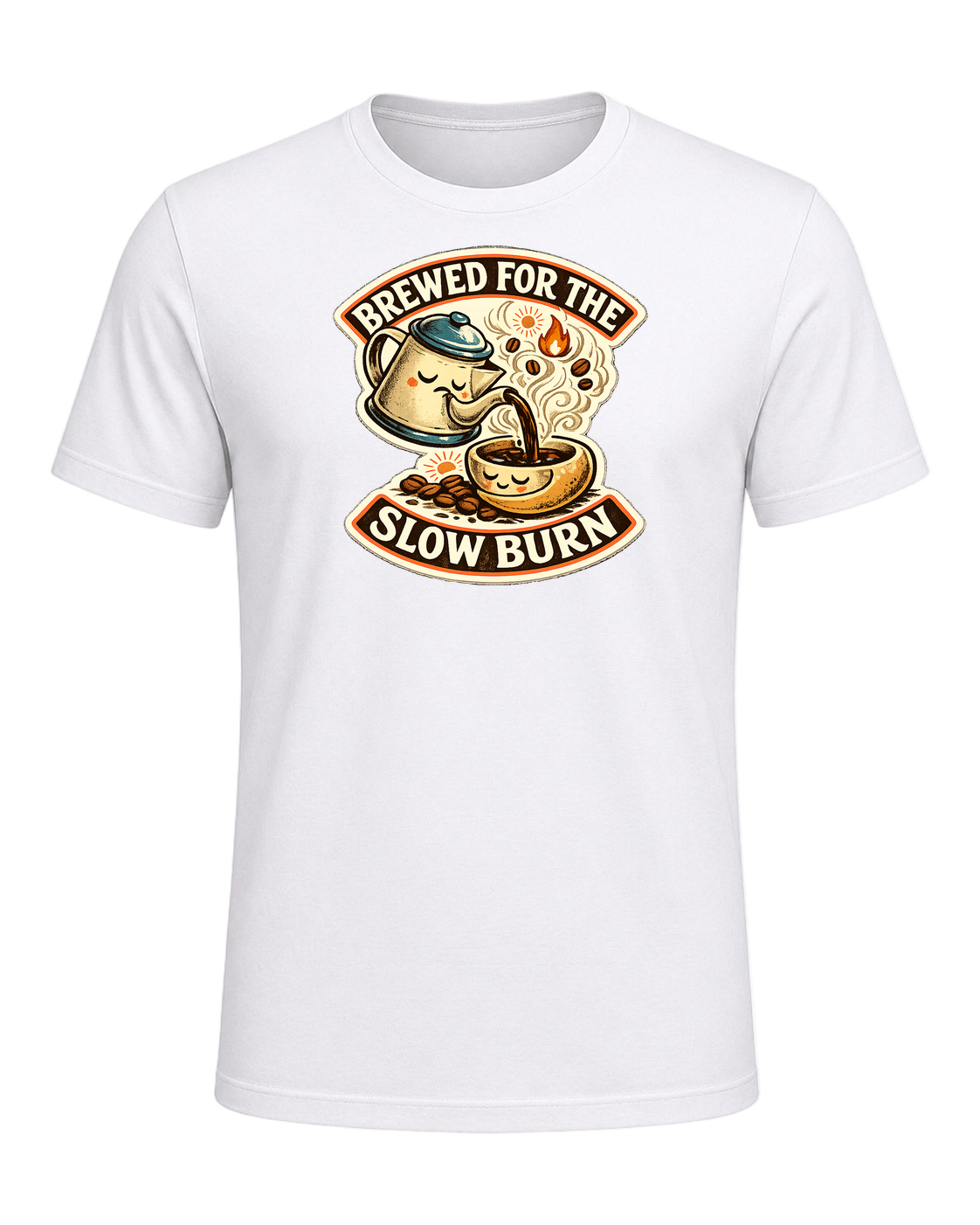 Brewed For The Slow Burn Tee — White