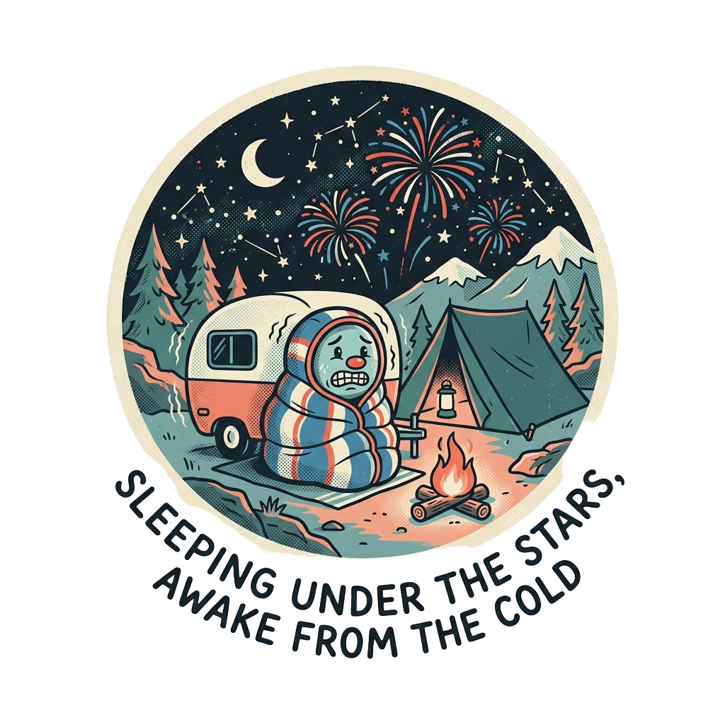 sleeping under the stars, awake from the cold
