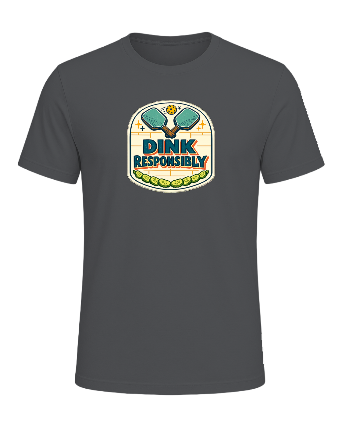 Dink Responsibly Tee — Asphalt