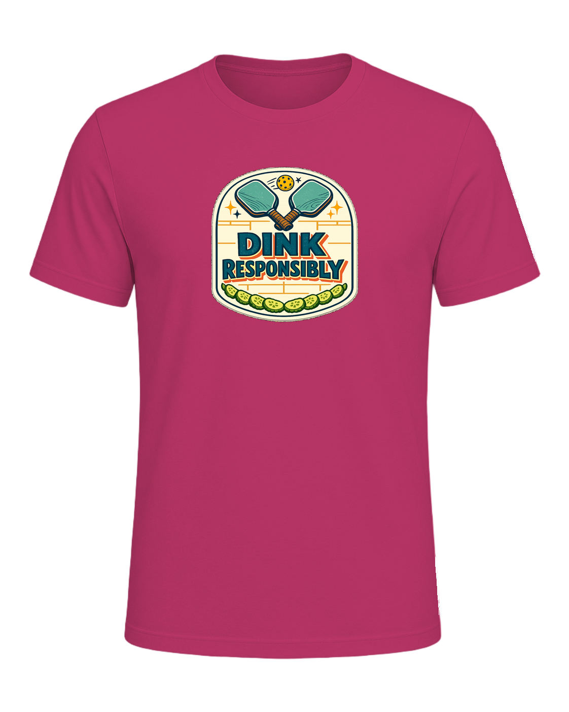 Dink Responsibly Tee — Berry