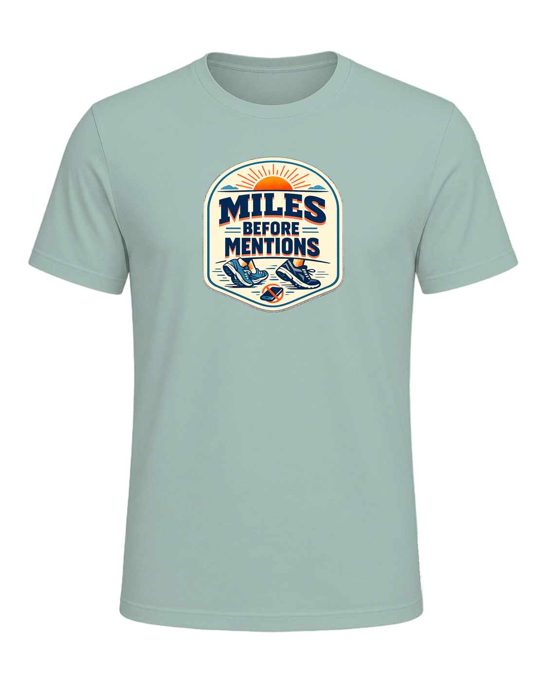Miles Before Mentions Tee — Dusty Blue