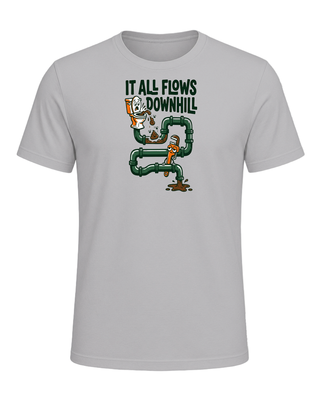 IT ALL FLOWS DOWNHILL — Athletic Heather