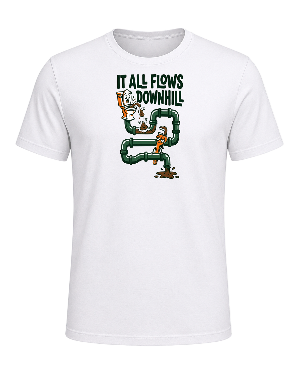 IT ALL FLOWS DOWNHILL — White