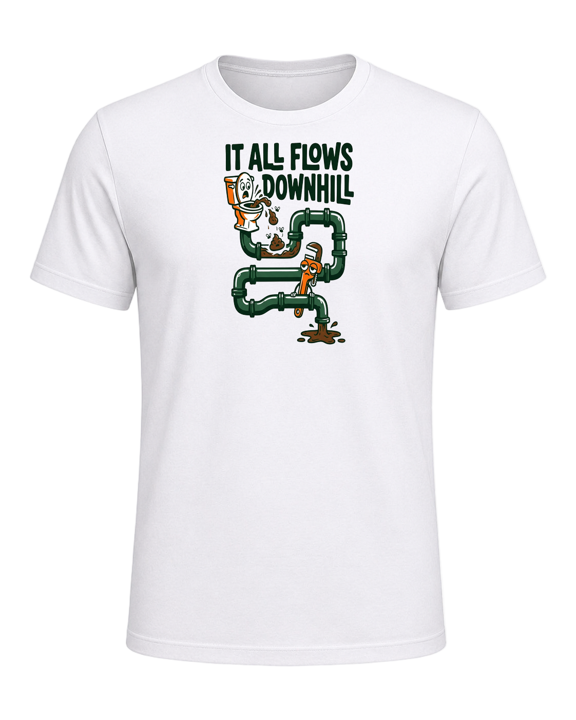 IT ALL FLOWS DOWNHILL — White