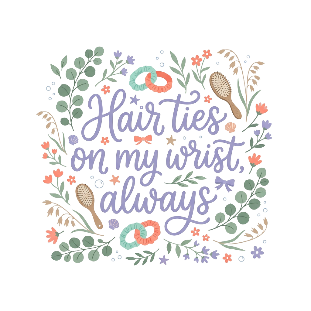 Hair ties on my wrist, always