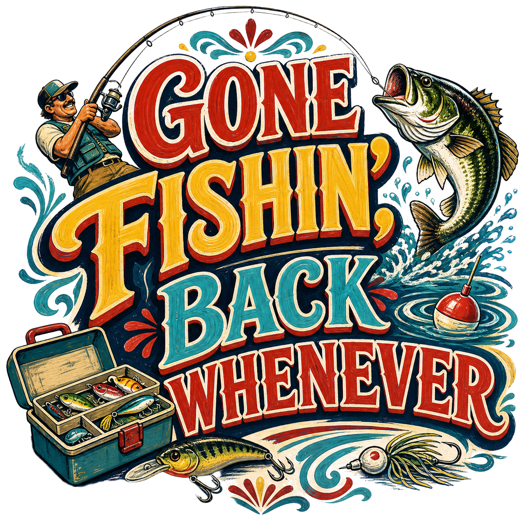 GONE FISHIN', BACK WHENEVER