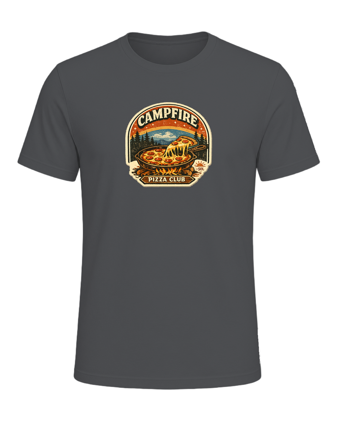 Campfire Pizza Club Tee — Asphalt
