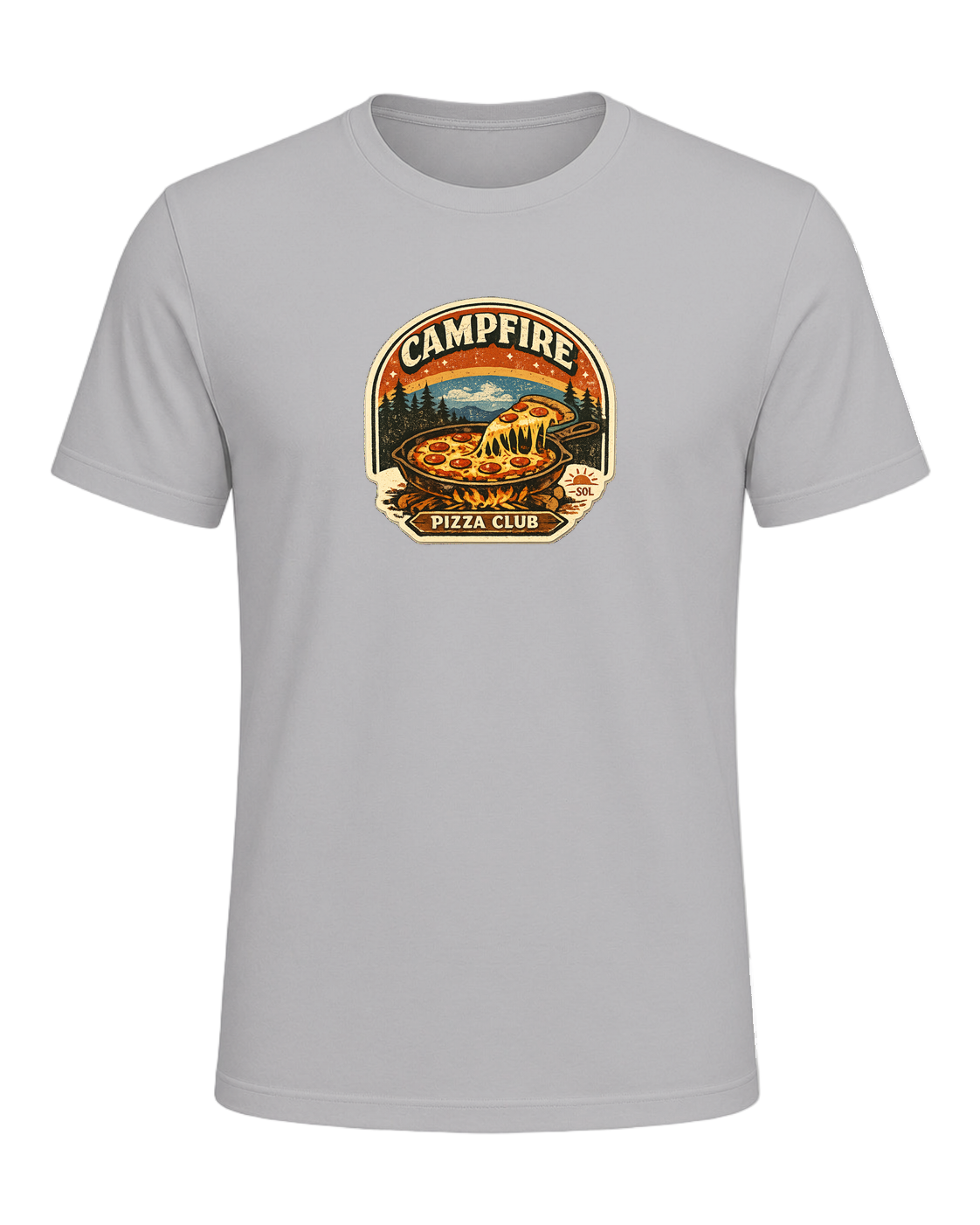 Campfire Pizza Club Tee — Athletic Heather