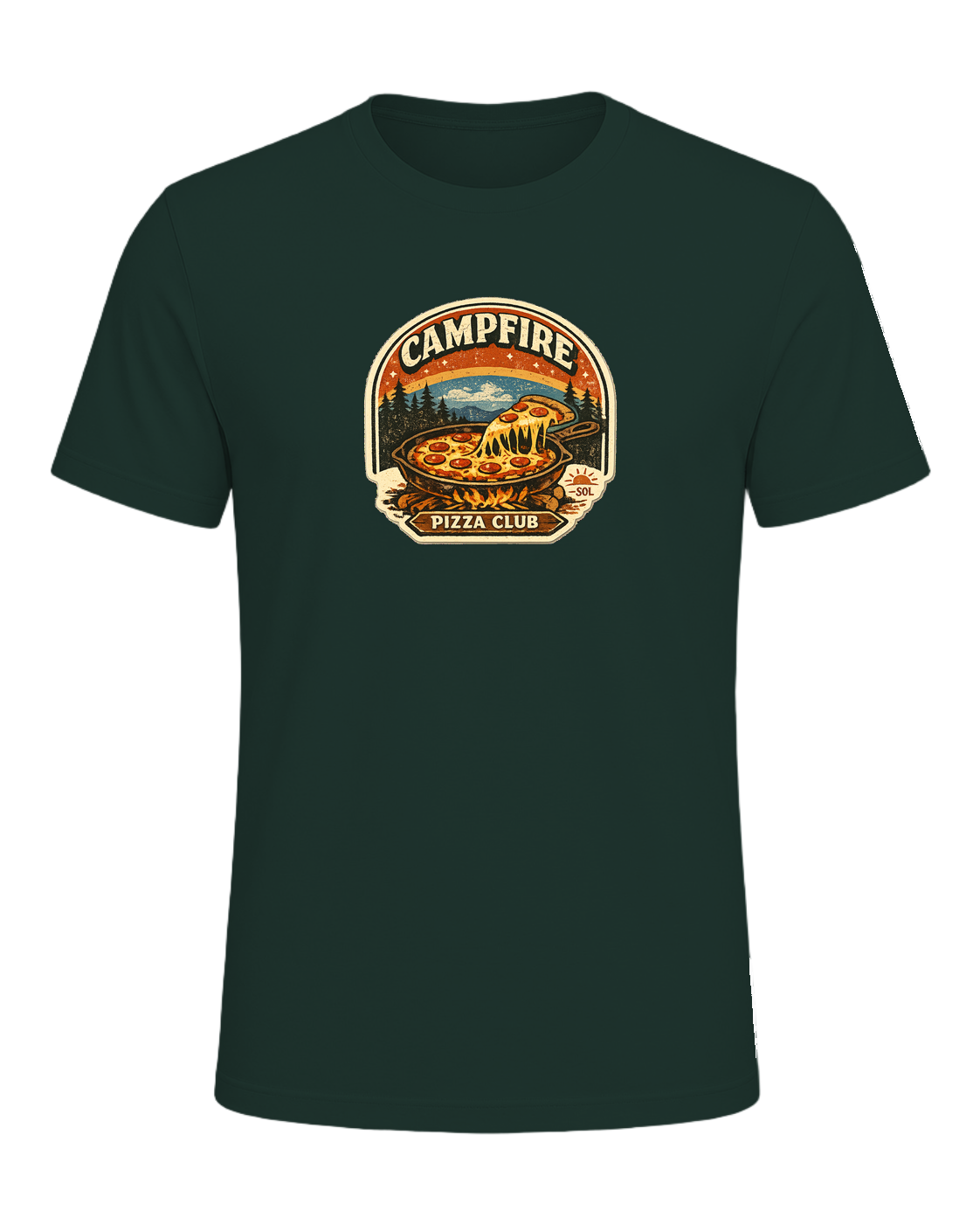 Campfire Pizza Club Tee — Forest