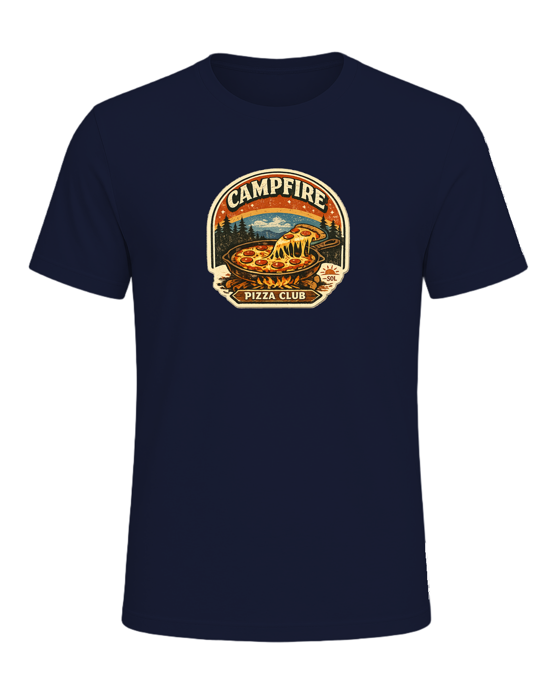 Campfire Pizza Club Tee — Navy