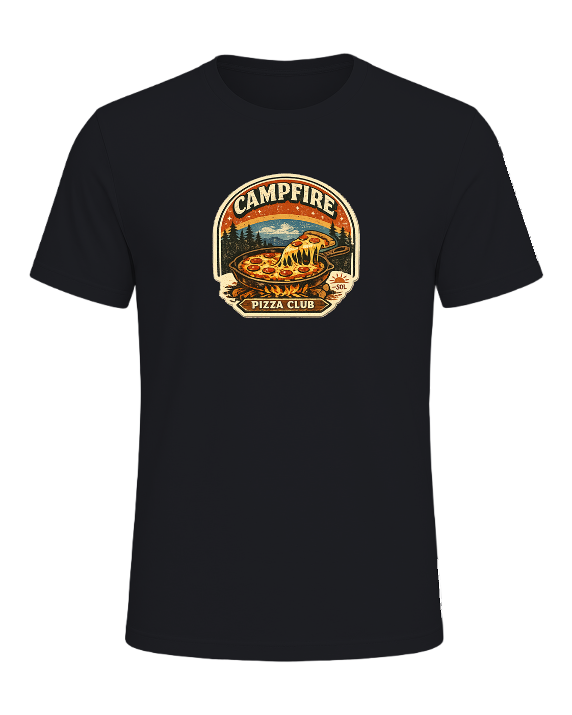 Campfire Pizza Club Tee — Vintage Black