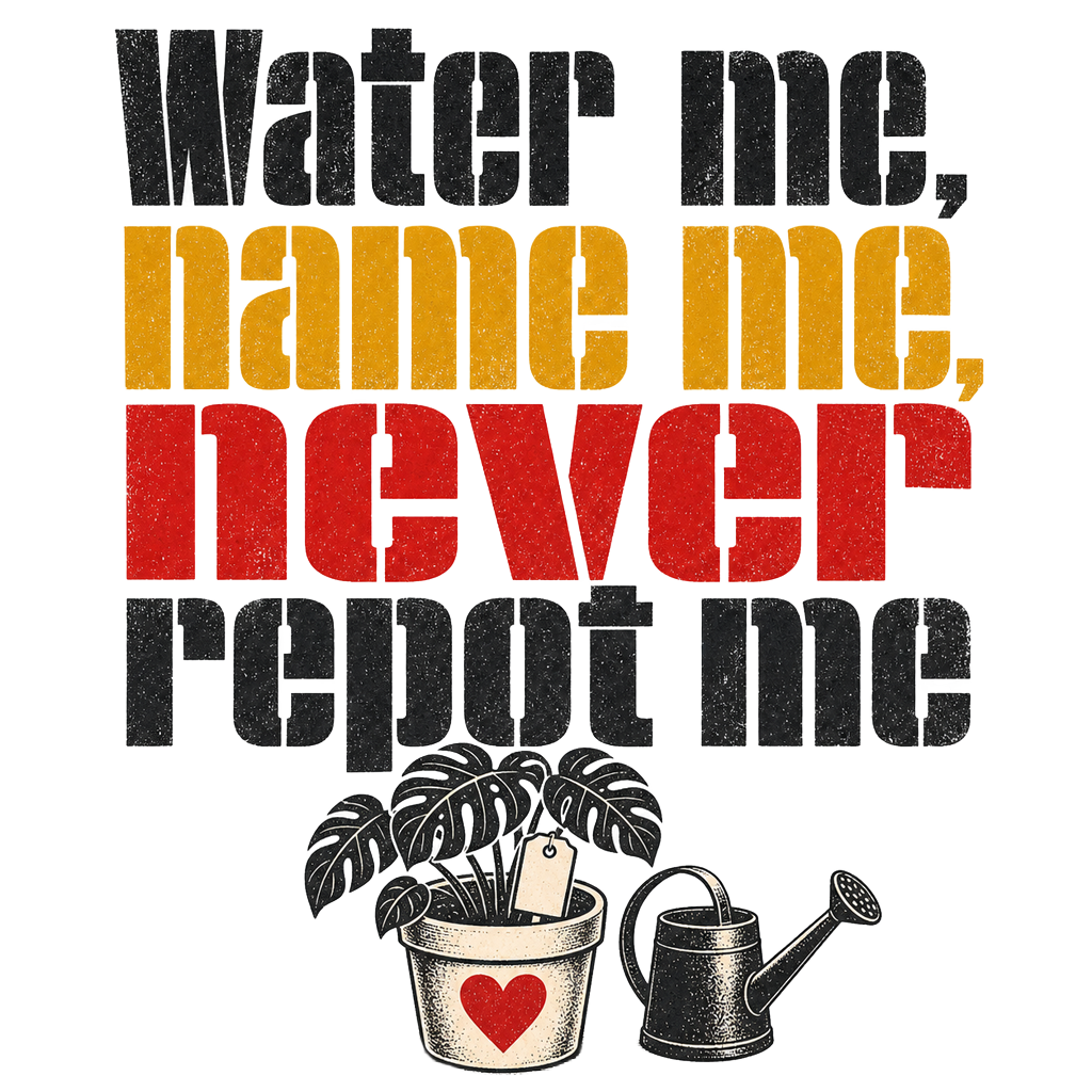 Water me, name me, never repot me