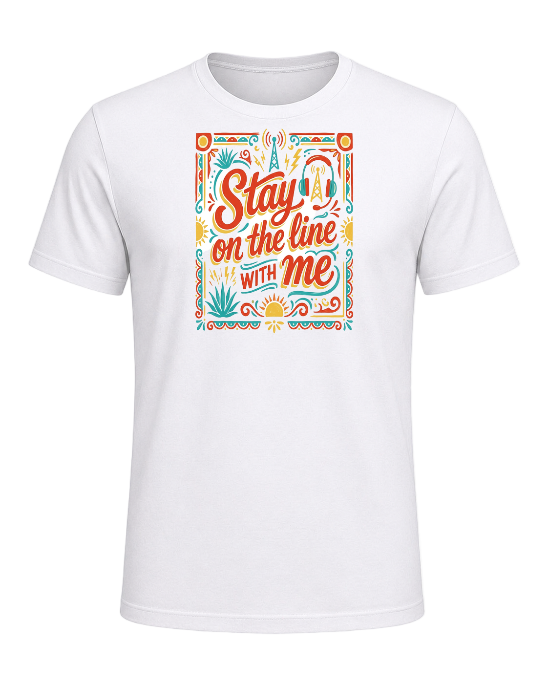 Stay on the line WITH me — White