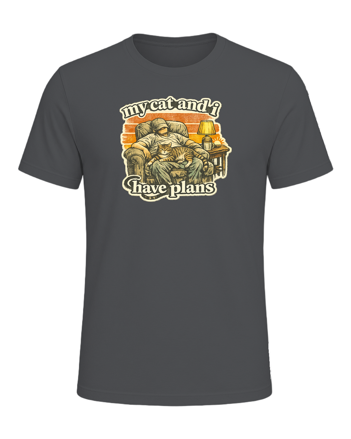 My Cat And I Have Plans Tee — Asphalt