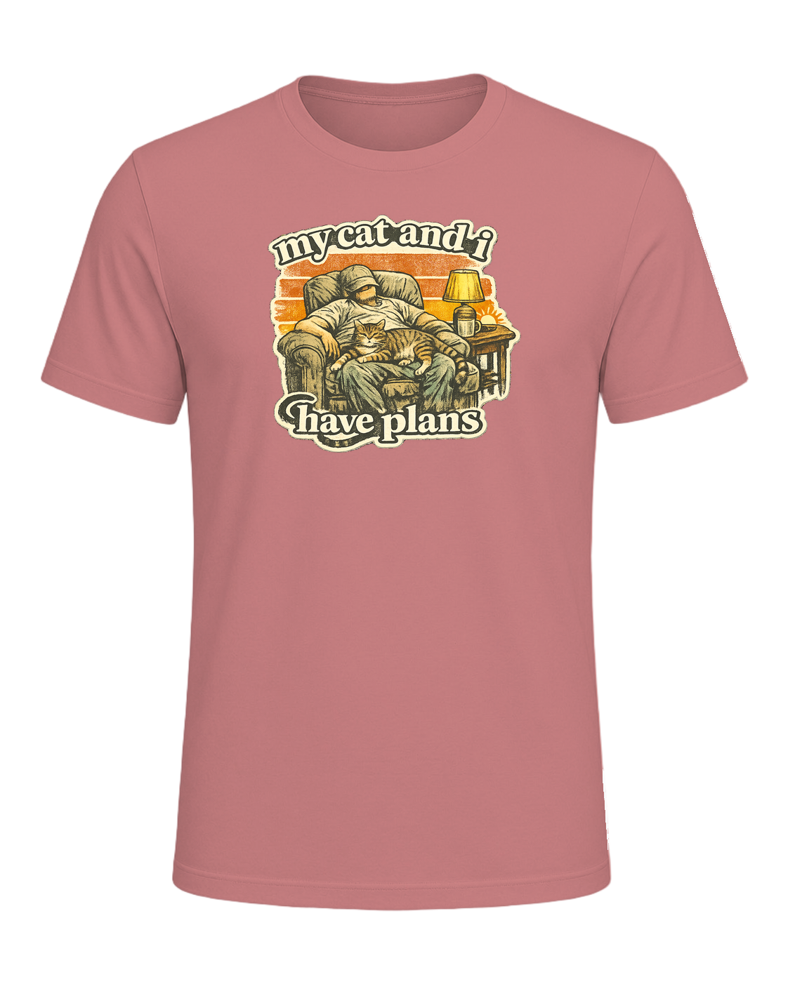 My Cat And I Have Plans Tee — Heather Mauve