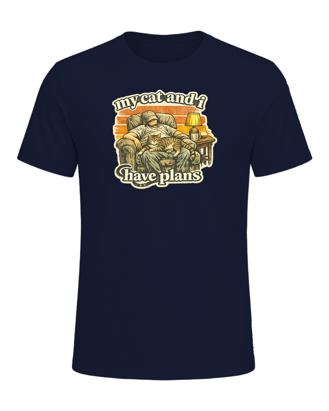 My Cat And I Have Plans Tee — Navy