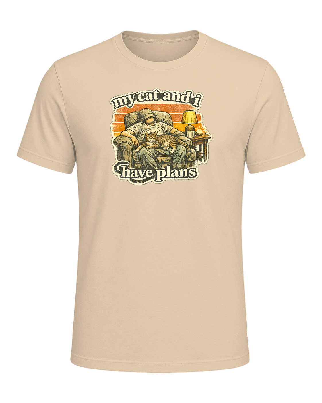 My Cat And I Have Plans Tee — Soft Cream