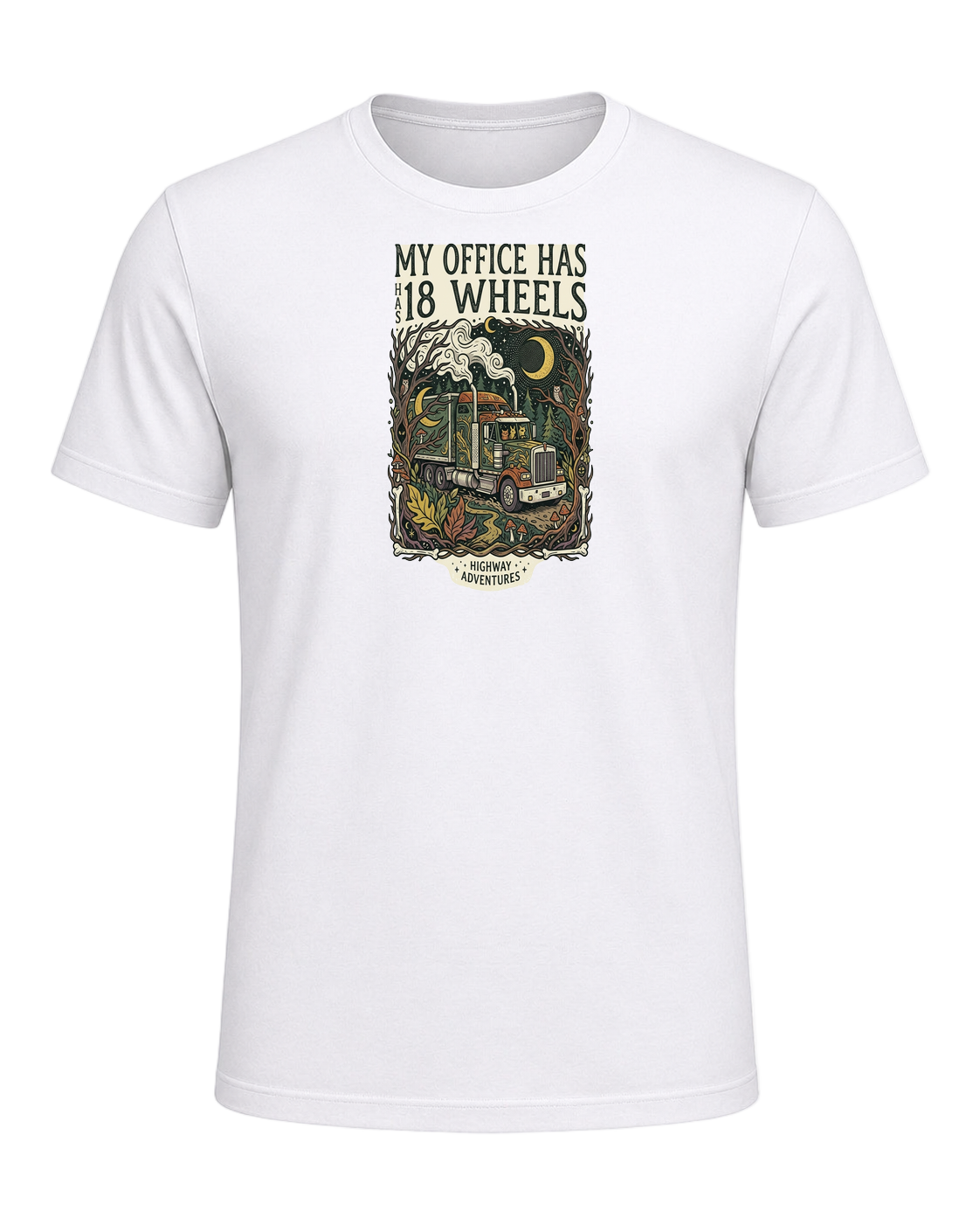 My office has 18 wheels — White