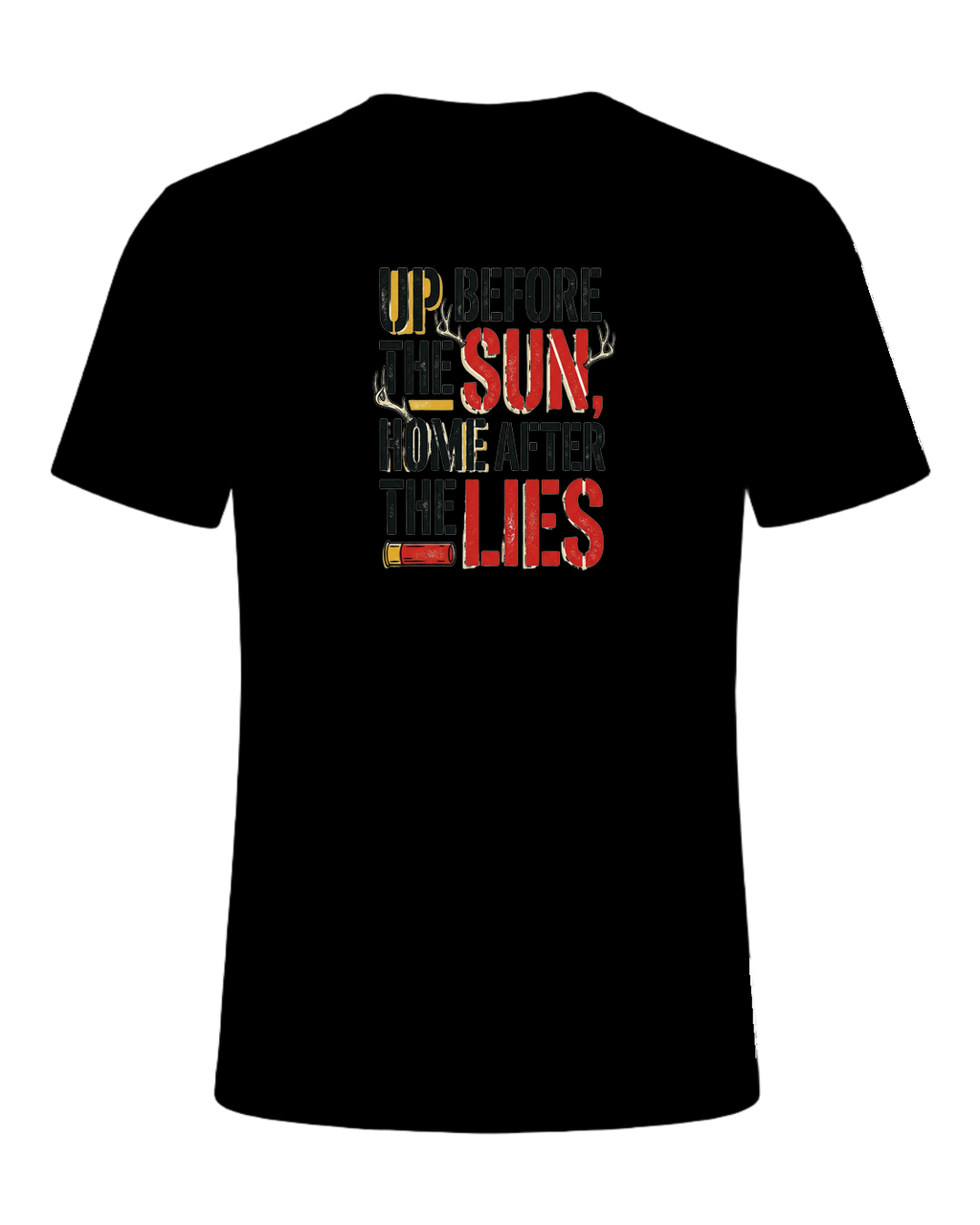 up before the sun, home after the lies — Black