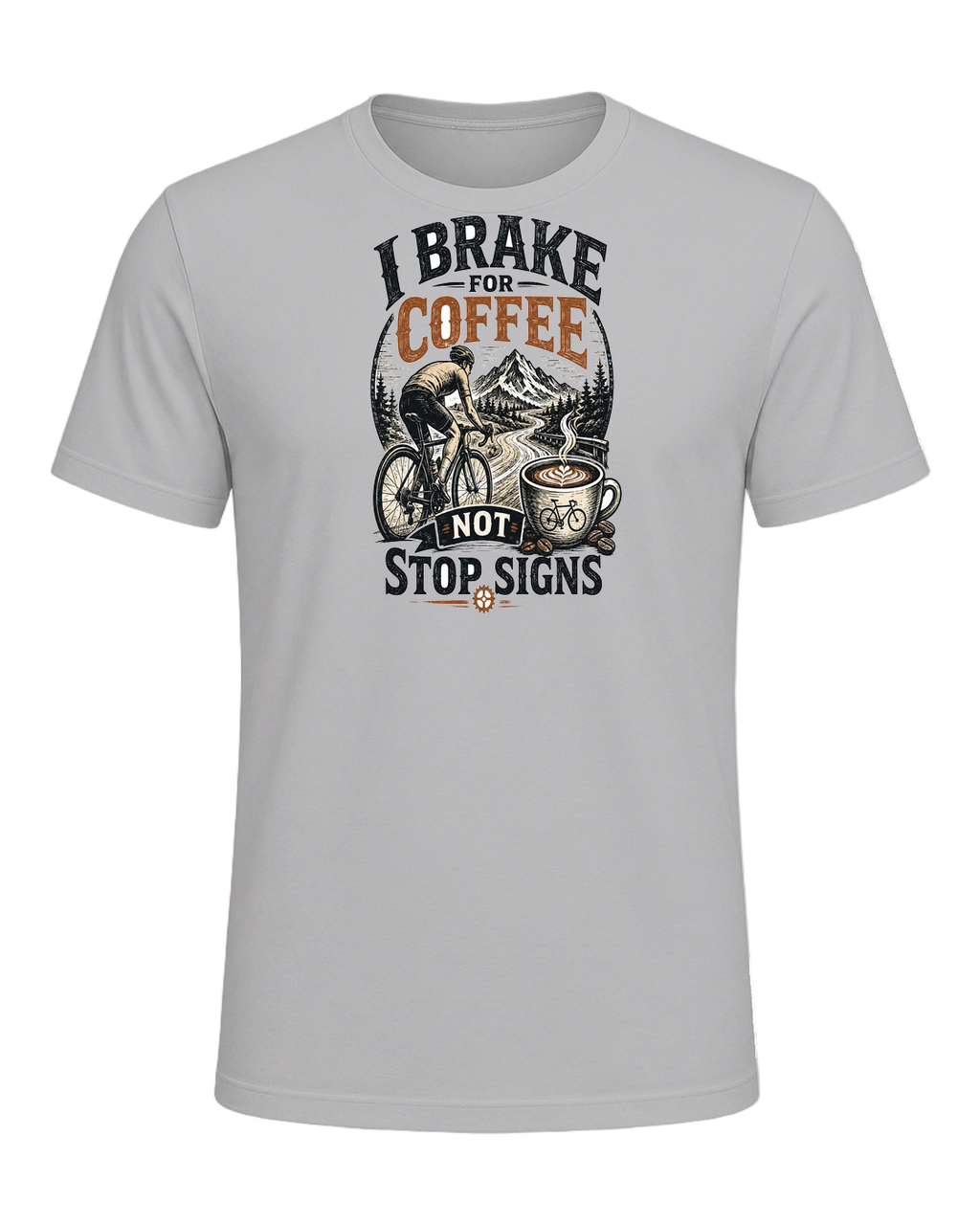 I BRAKE FOR COFFEE NOT STOP SIGNS — Athletic Heather