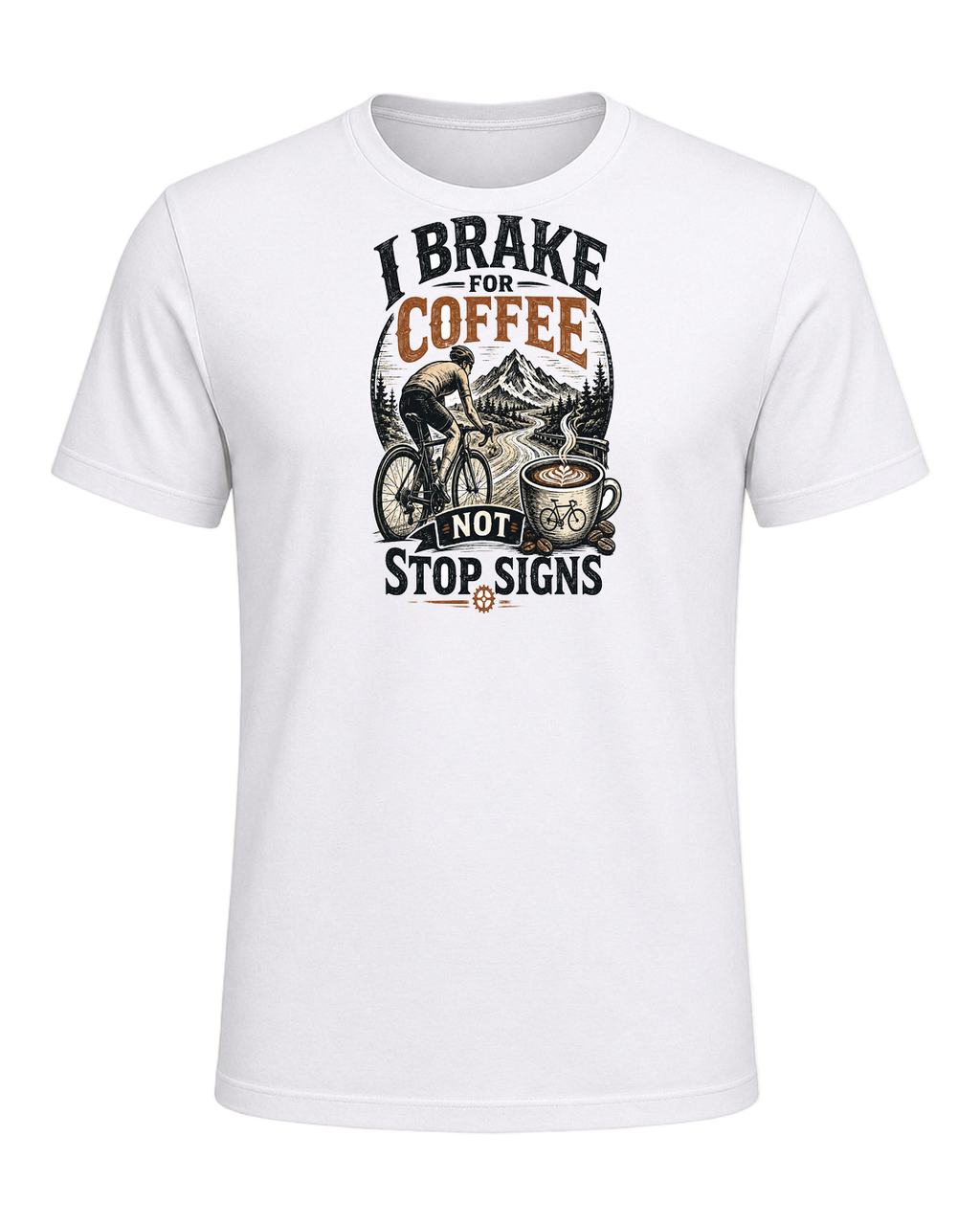 I BRAKE FOR COFFEE NOT STOP SIGNS — White