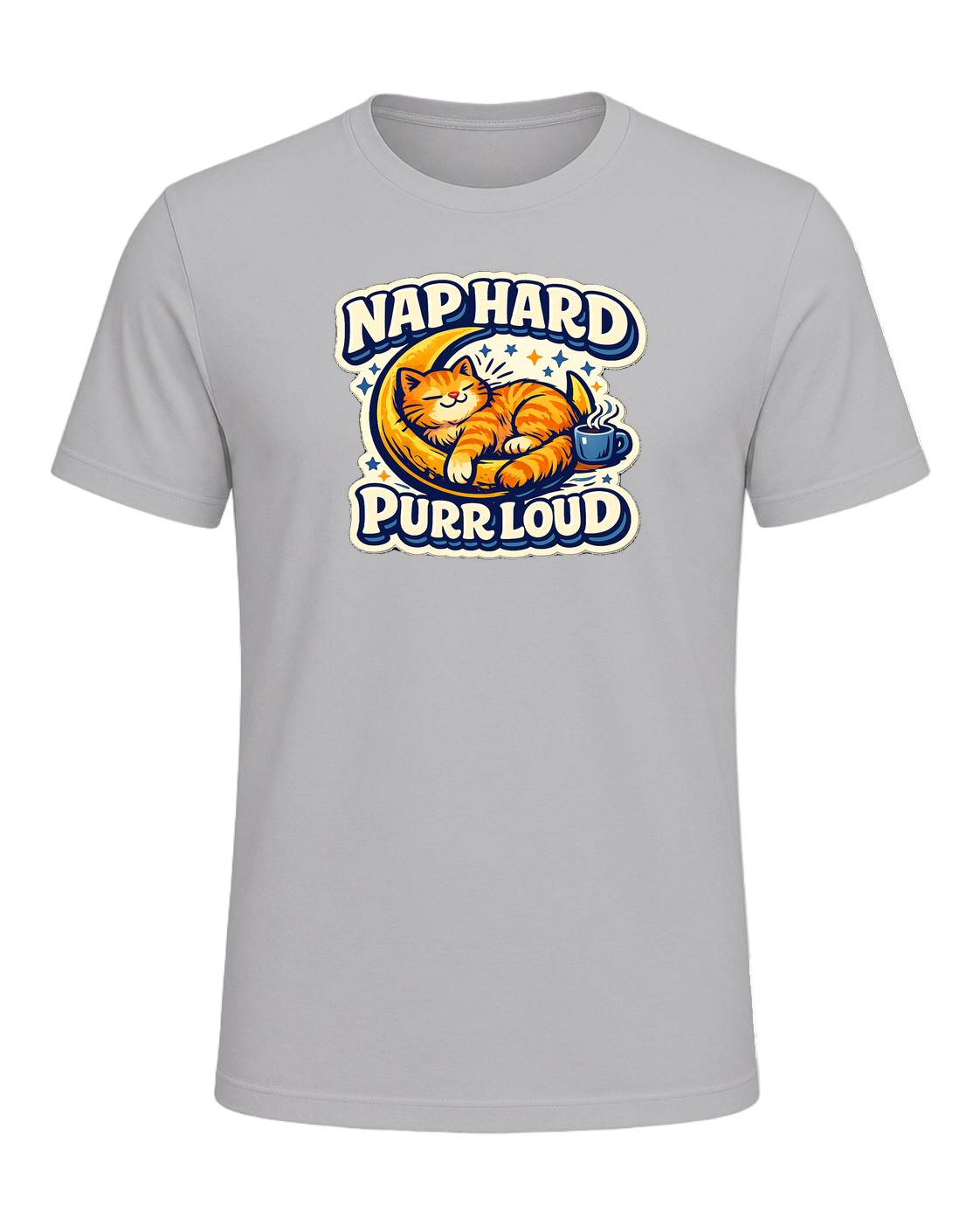 Nap Hard, Purr Loud Tee — Athletic Heather