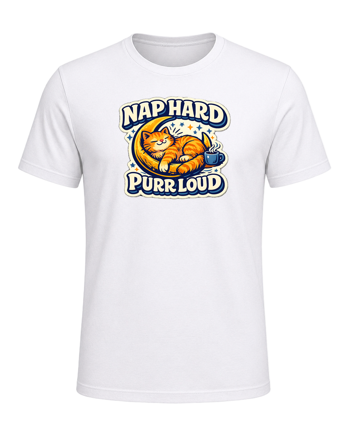 Nap Hard, Purr Loud Tee — White
