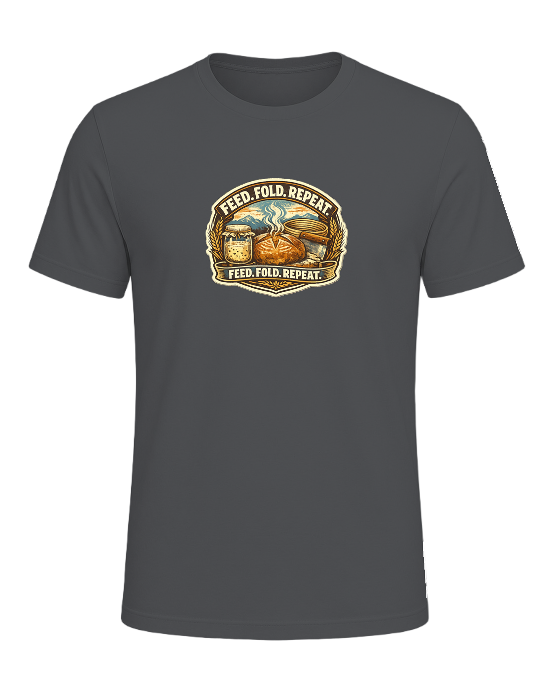 Feed. Fold. Repeat. Tee — Asphalt