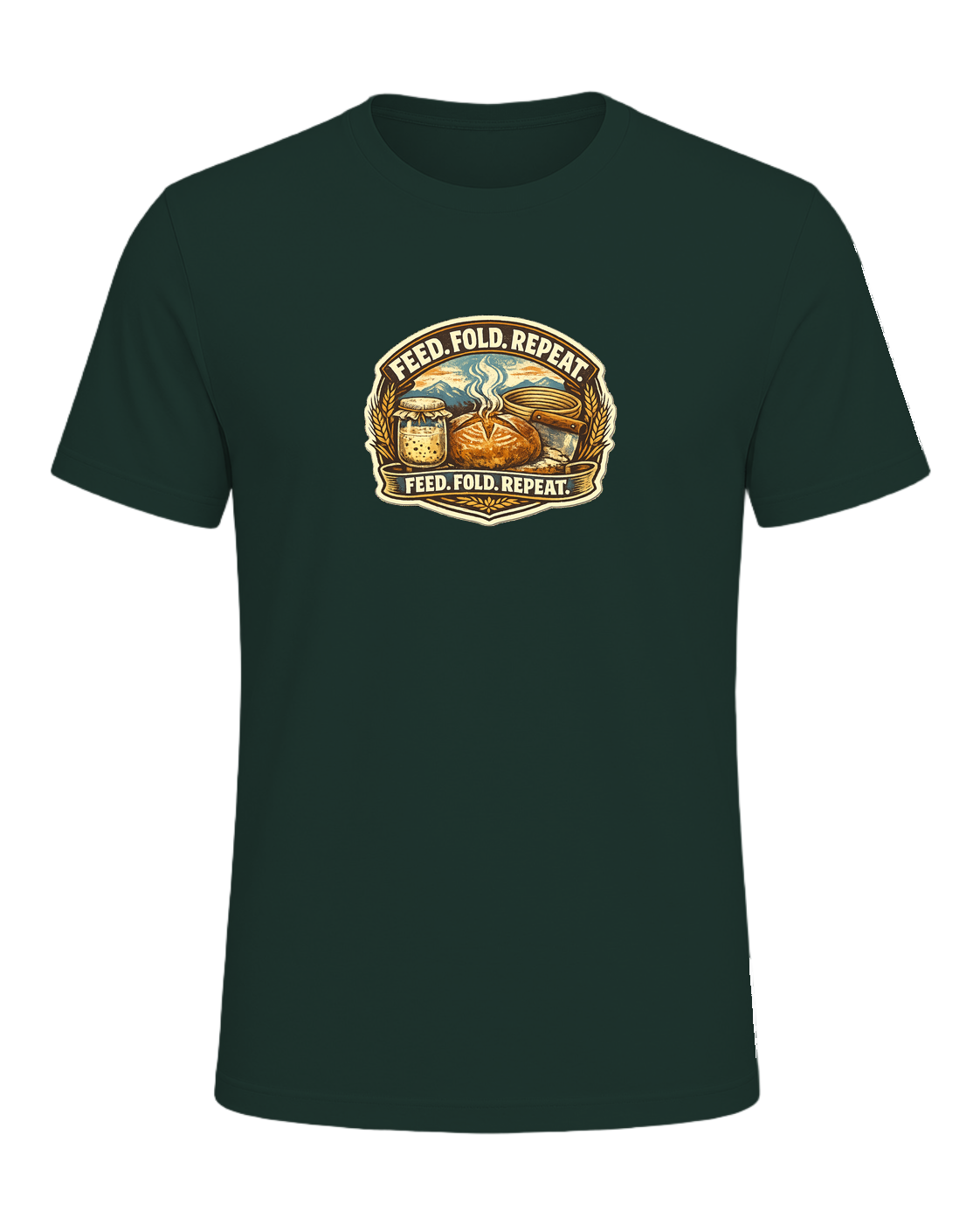 Feed. Fold. Repeat. Tee — Forest