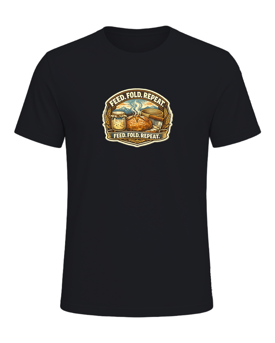 Feed. Fold. Repeat. Tee — Vintage Black