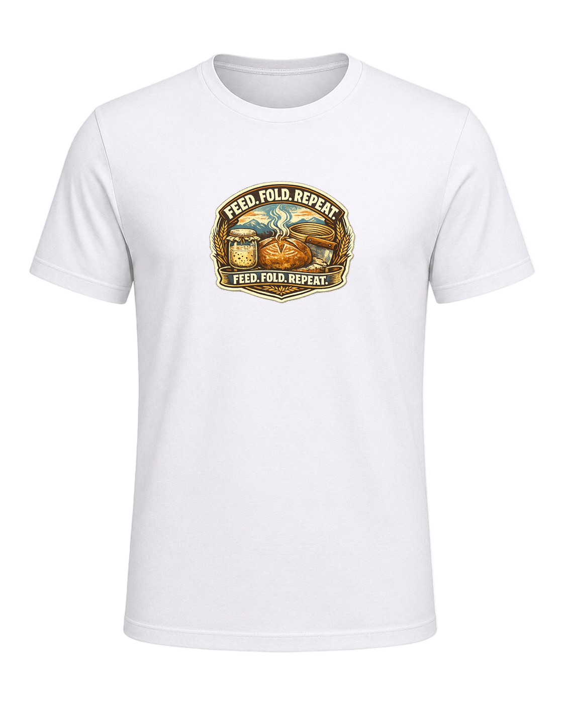 Feed. Fold. Repeat. Tee — White