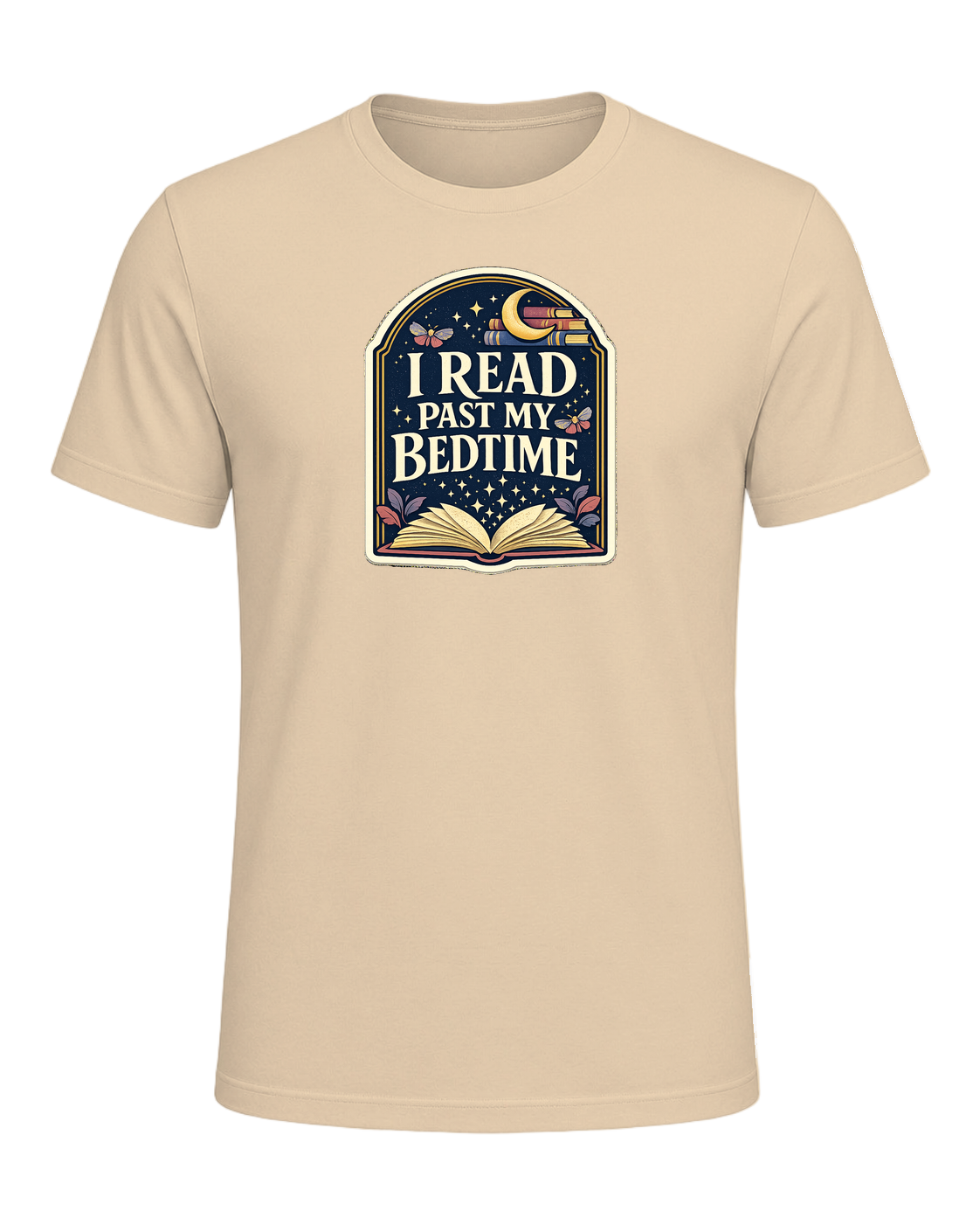 I Read Past My Bedtime Tee — Soft Cream