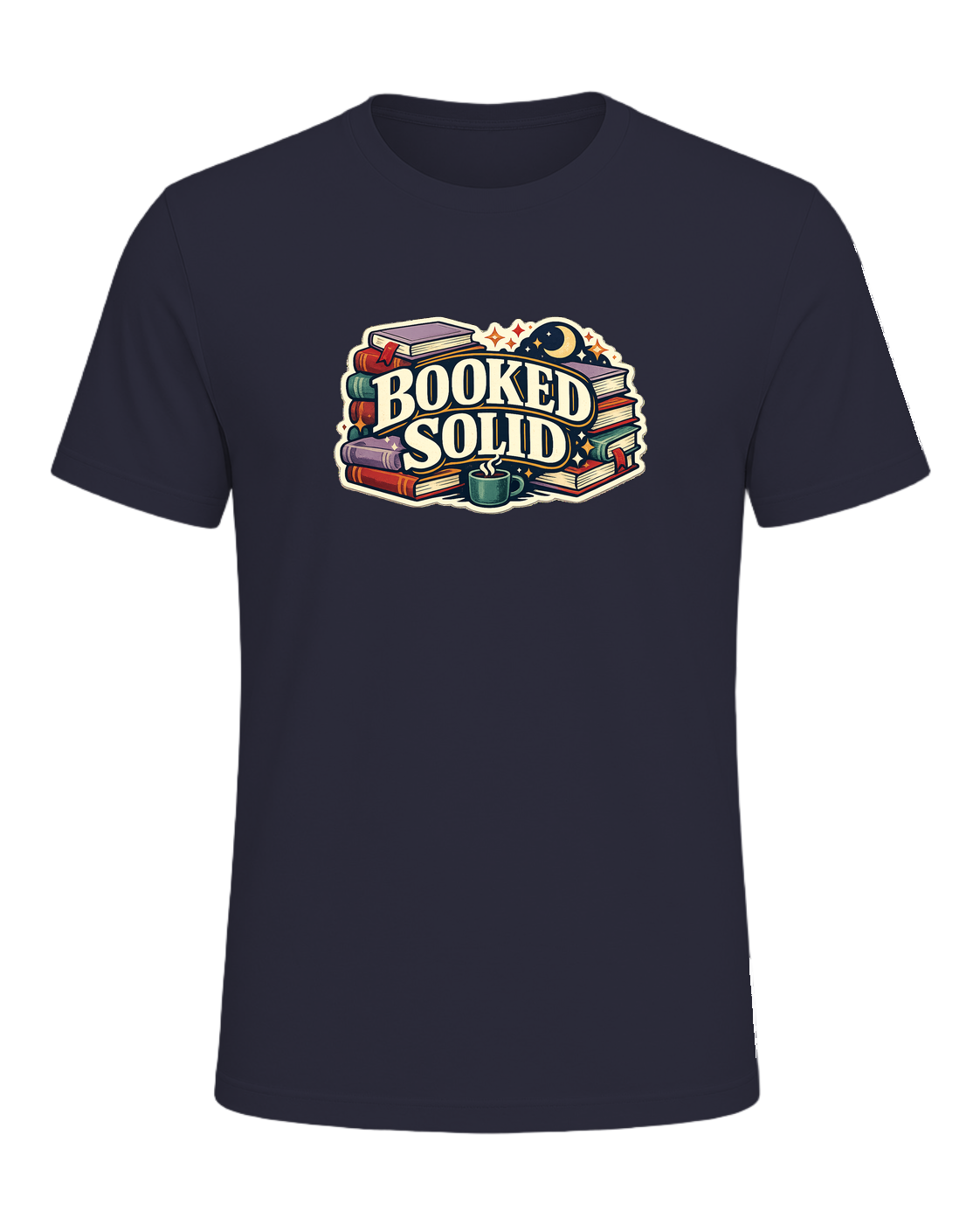 Booked Solid Tee — Heather Navy