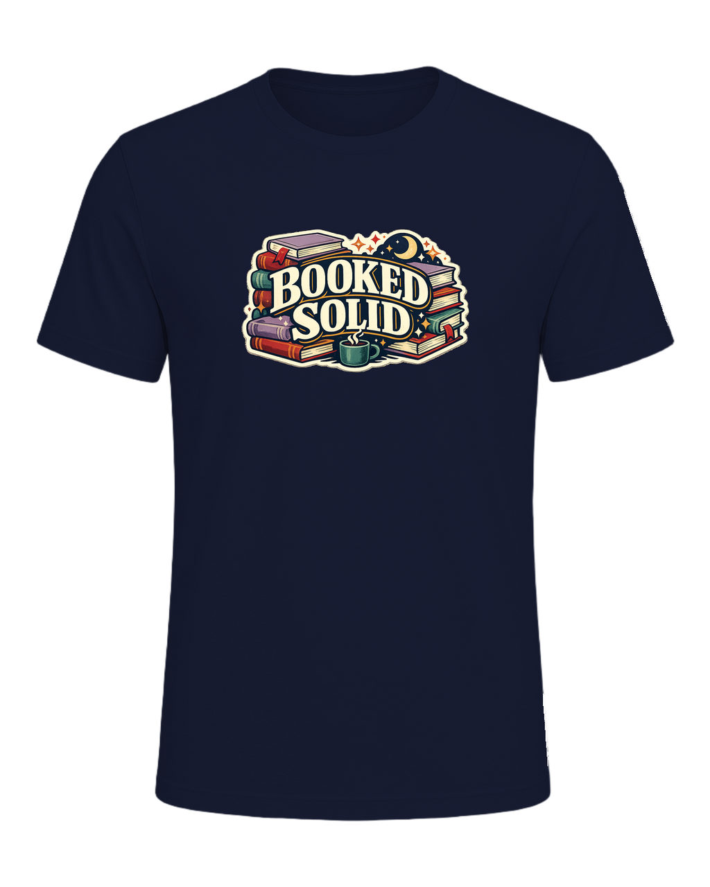 Booked Solid Tee — Navy