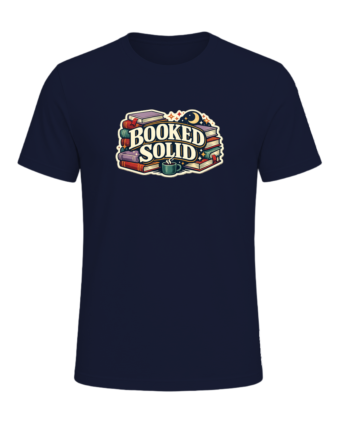 Booked Solid Tee — Navy