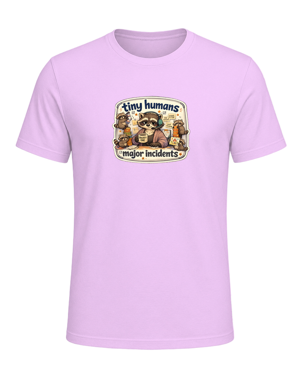 Tiny Humans, Major Incidents Tee — Heather Prism Lilac