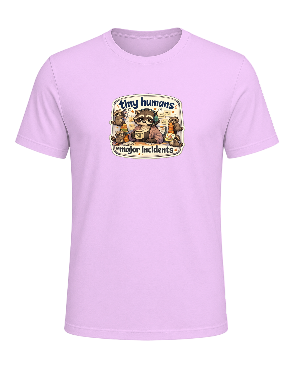 Tiny Humans, Major Incidents Tee — Heather Prism Lilac