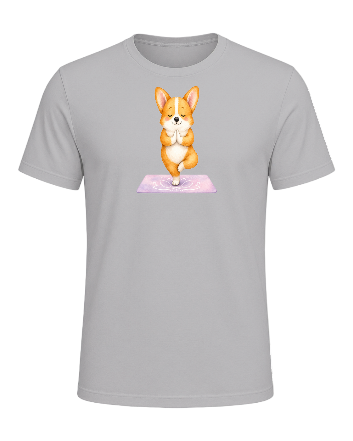 Corgi + Yoga — Athletic Heather
