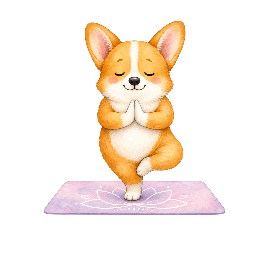 Corgi + Yoga