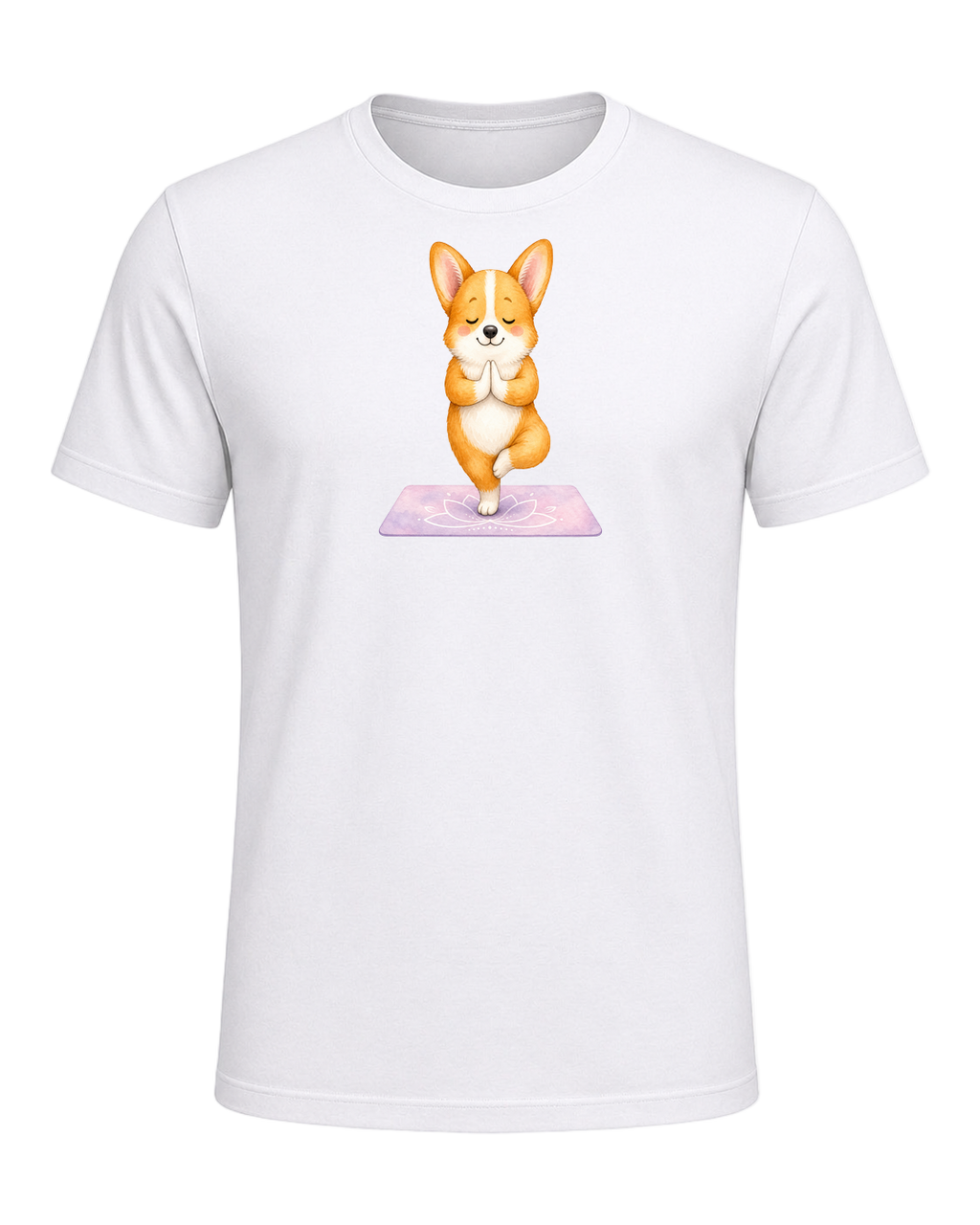 Corgi + Yoga — White